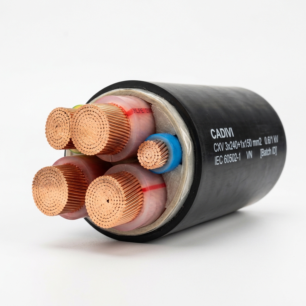 Cáp Điện Lực Hạ Thế Cadivi CXV 3x240+1x150 mm²